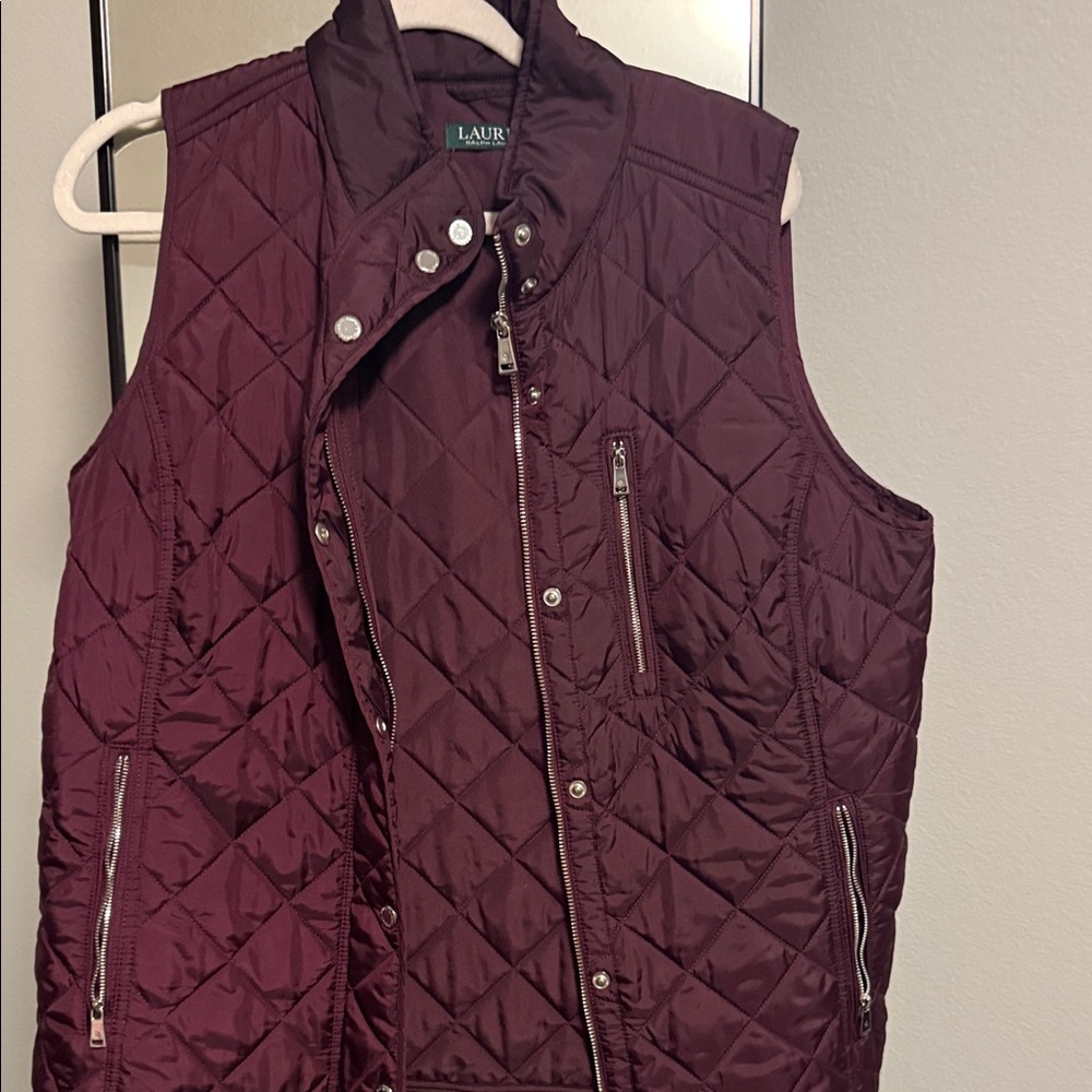 Lauren Ralph Lauren Burgundy Quilted Vest